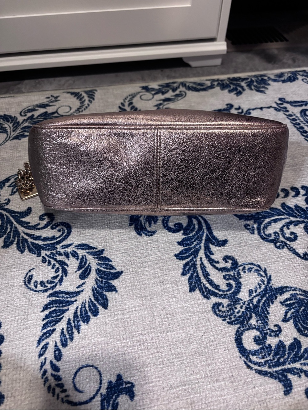Coach Crinkle Metallic Leather Cassidy Crossbody Bag in Rose Gold - Picture 10 of 14